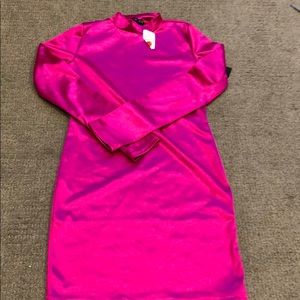 Pink satin body con size M